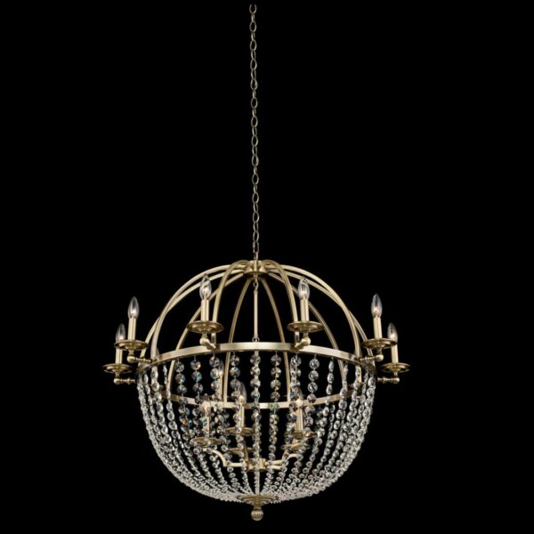 ##Antique Hardware## Pendolo 10 Arm Orb Chandelier (5+10 Light)