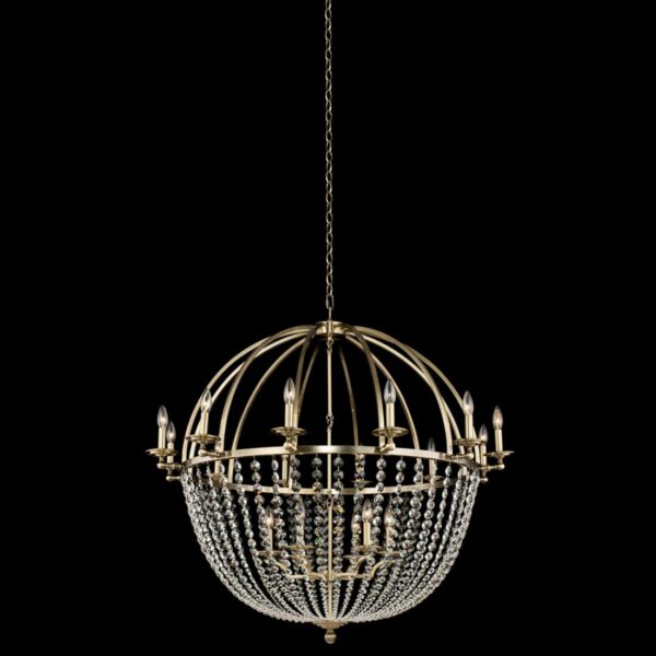 ##Antique Hardware## Pendolo 12 Arm Orb Chandelier (6+12 Light)