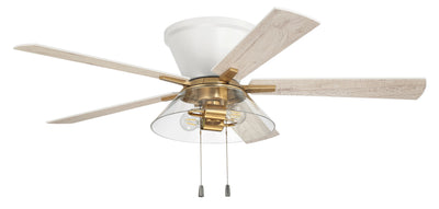 ##Antique Hardware## 52" Insight White/SB Finish, White/Washed Oak Blades, Integrated Light kit Included