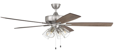 ##Antique Hardware## 60" Super Pro 104 in Brushed Polished Nickel w/ Driftwood/Grey Walnut Blades