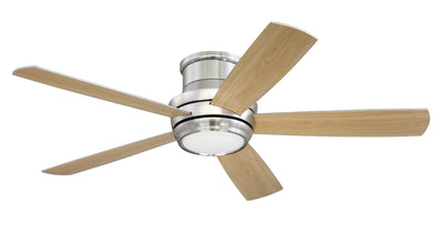 ##Antique Hardware## 52" Tempo Hugger in Brushed Polished Nickel w/ Brushed Nickel/Maple Blades