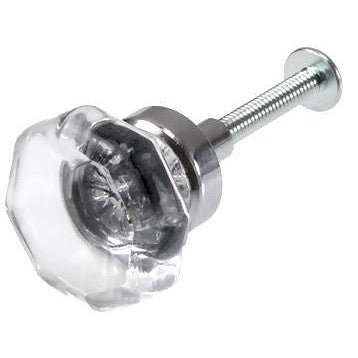 ##Antique Hardware## 1 Inch Crystal Clear Octagon Old Town Cabinet and Furniture Knob