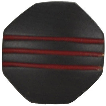 Antique Hardware 1 Inch Triple Red Striped Octagon Solid Brass Cabinet and Furniture Knob CABINET KNOB