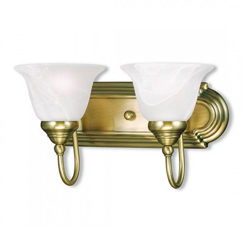 ##Antique Hardware## 2 Light Antique Brass Bath Light