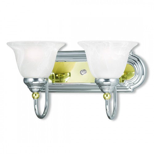##Antique Hardware## 2 Light Polished Chrome & PB Bath Light
