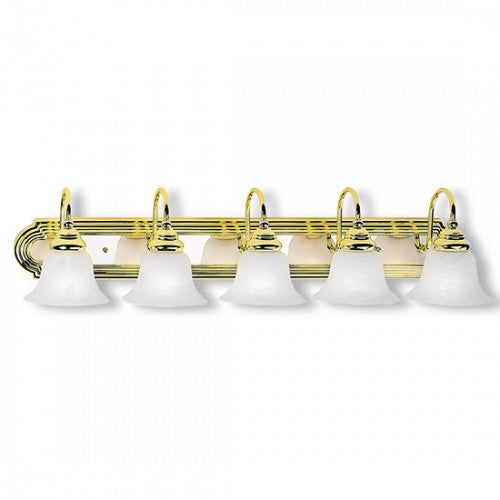 ##Antique Hardware## 5 Light Polished Brass & Polished Chrome Bath Light