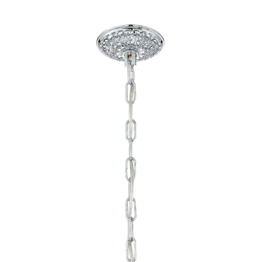 ##Antique Hardware## Traditional Crystal 5 Light Hand Cut Crystal Polished Chrome Chandelier