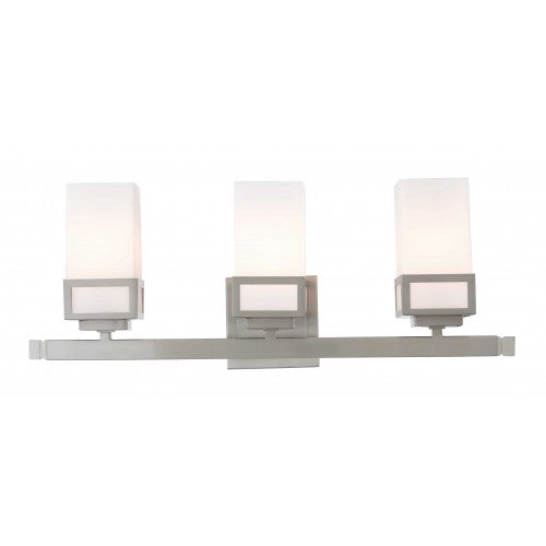 ##Antique Hardware## 3 Light Brushed Nickel Bath Vanity