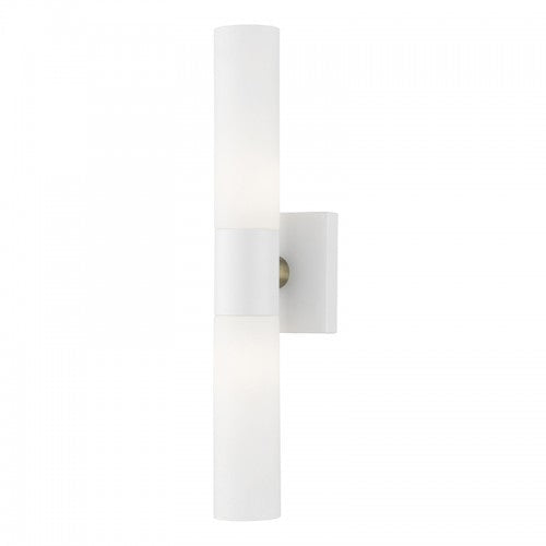##Antique Hardware## 2 Light Textured White ADA Vanity Sconce