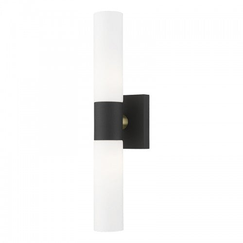 ##Antique Hardware## 2 Light Textured Black ADA Vanity Sconce