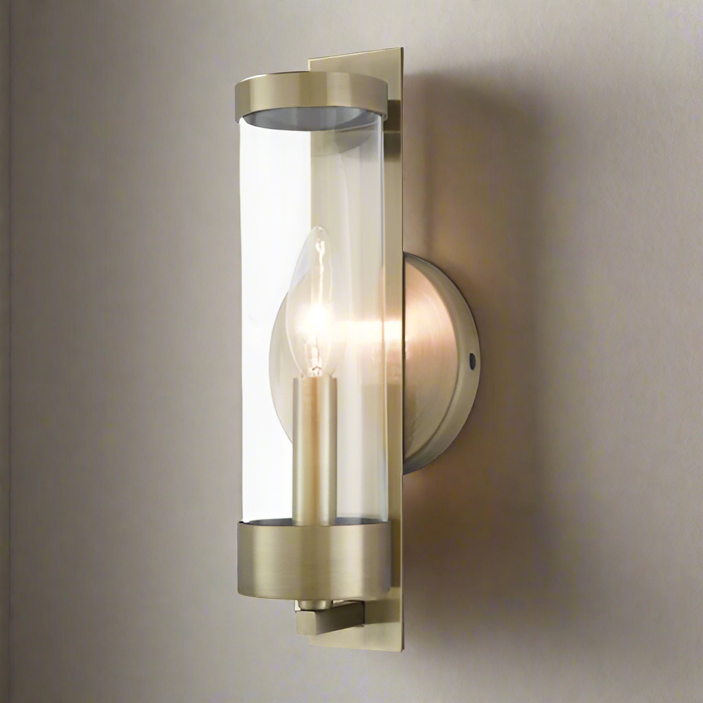##Antique Hardware## 1 Light Antique Brass ADA Wall Sconce
