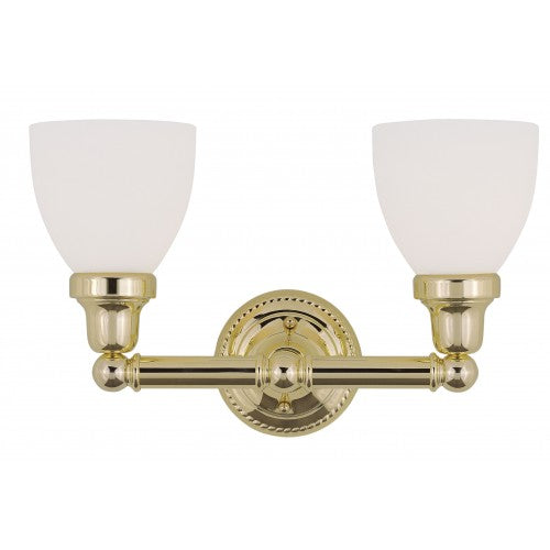 ##Antique Hardware## 2 Light Polished Brass Bath Light