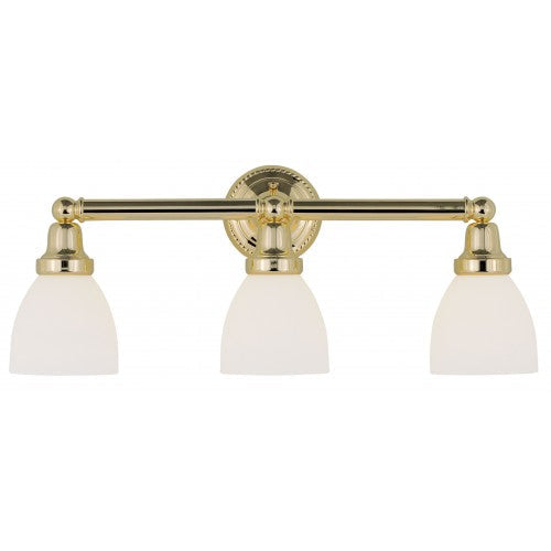 ##Antique Hardware## 3 Light Polished Brass Bath Light