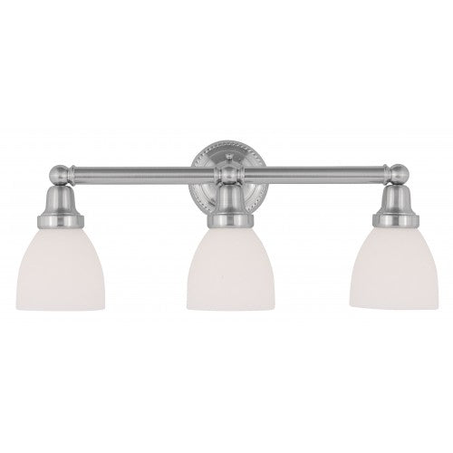 ##Antique Hardware## 3 Light Brushed Nickel Bath Light