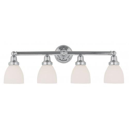 ##Antique Hardware## 4 Light Polished Chrome Bath Light