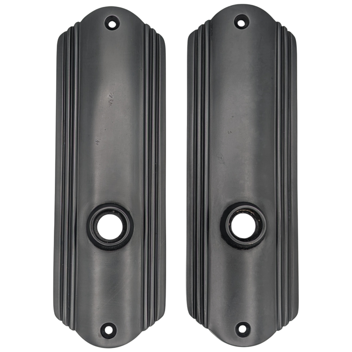 Art Deco Long Solid Brass Door Backplate (Black Bronze Finish)