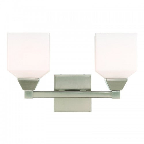 ##Antique Hardware## 2 Light Brushed Nickel Bath Vanity