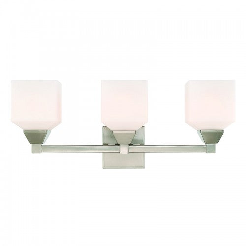##Antique Hardware## 3 Light Brushed Nickel Bath Vanity