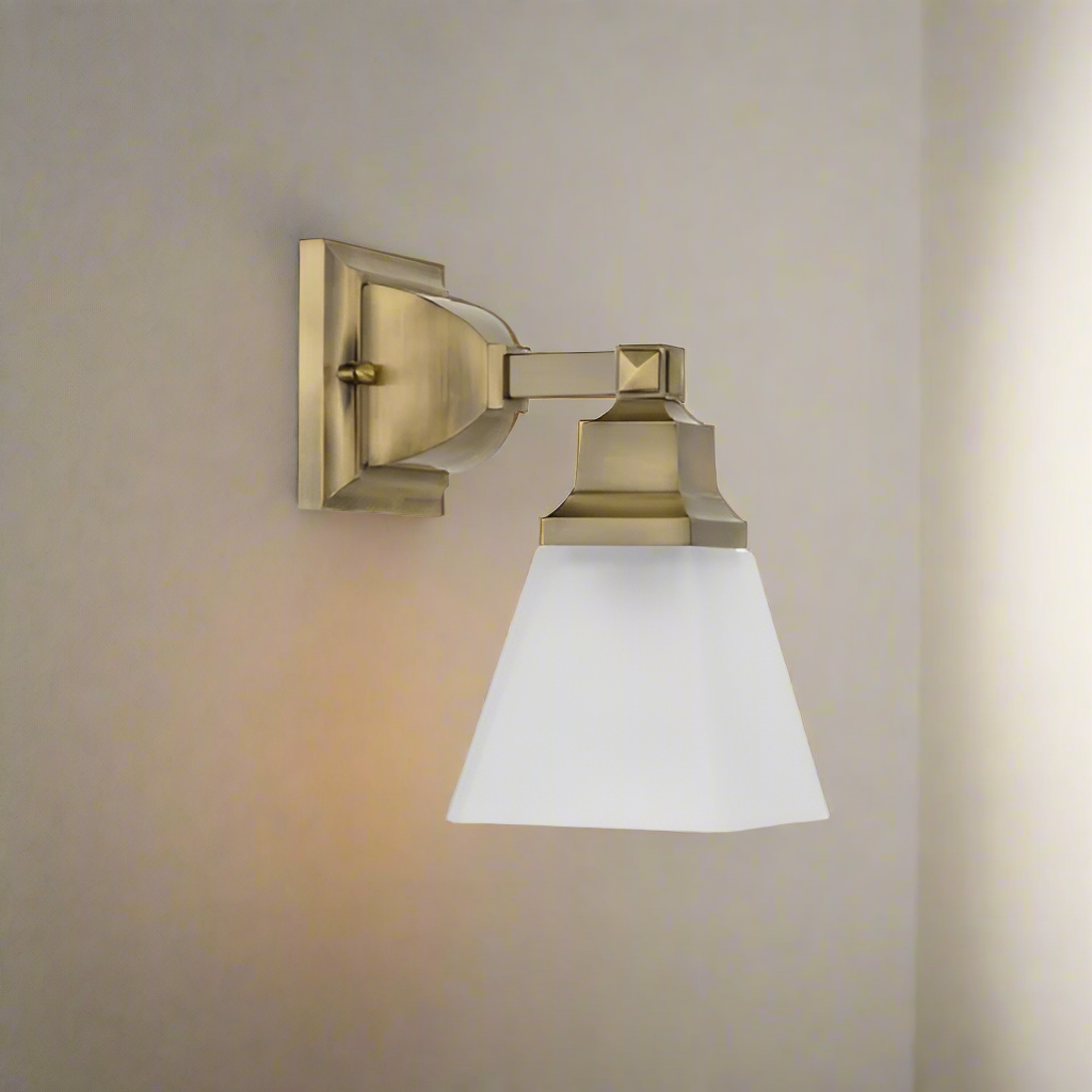 ##Antique Hardware## 1 Light Antique Brass Bath Light