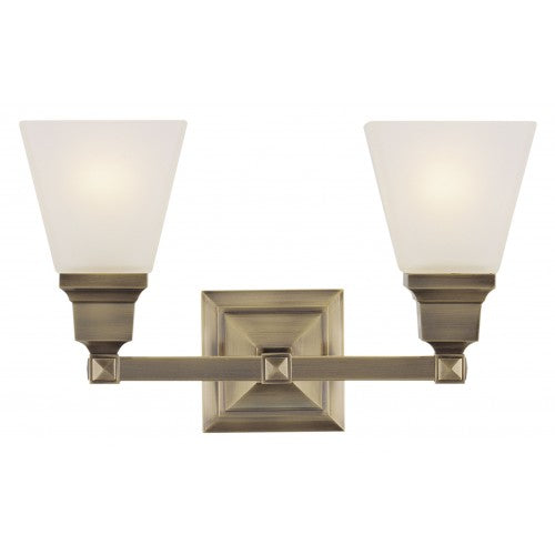 ##Antique Hardware## 2 Light Antique Brass Bath Light