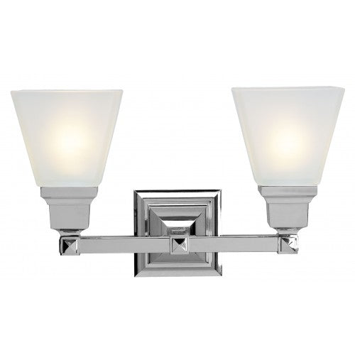 ##Antique Hardware## 2 Light Polished Chrome Bath Light
