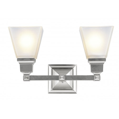 ##Antique Hardware## 2 Light Brushed Nickel Bath Light