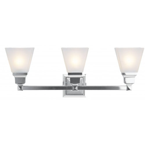 ##Antique Hardware## 3 Light Polished Chrome Bath Light