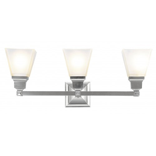 ##Antique Hardware## 3 Light Brushed Nickel Bath Light