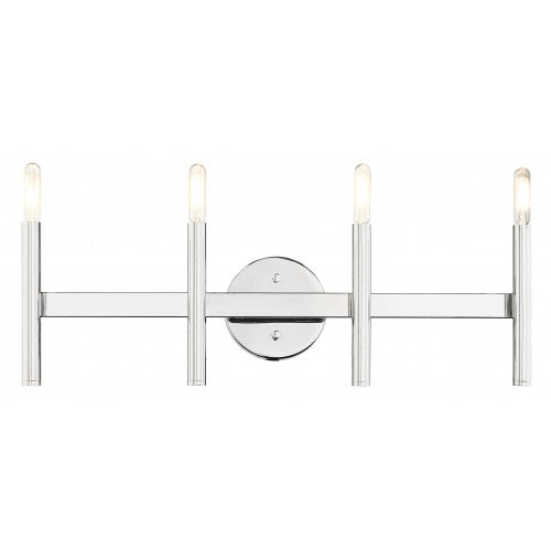 ##Antique Hardware## 4 Light Polished Chrome ADA Vanity Sconce