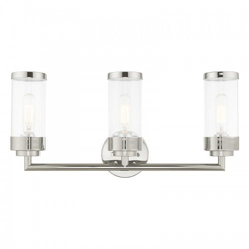 ##Antique Hardware## 3 Light Polished Chrome Bath Vanity