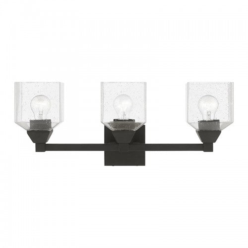 ##Antique Hardware## 3 Light Black Vanity Sconce