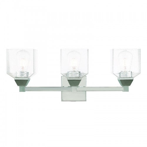 ##Antique Hardware## 3 Light Polished Chrome Bath Vanity