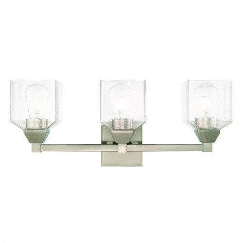 ##Antique Hardware## 3 Light Brushed Nickel Bath Vanity