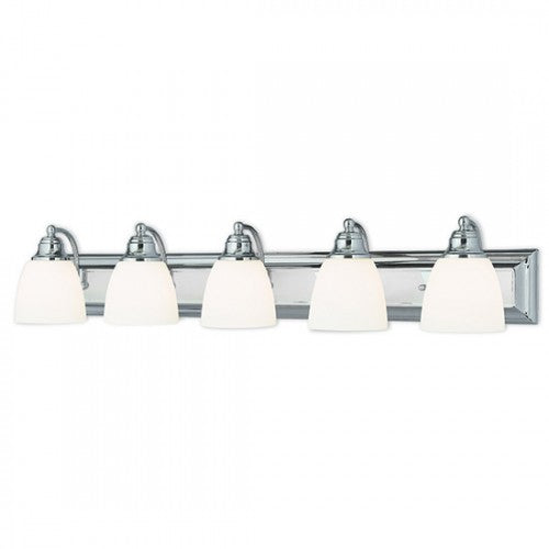 ##Antique Hardware## 5 Light Polished Chrome Bath Light