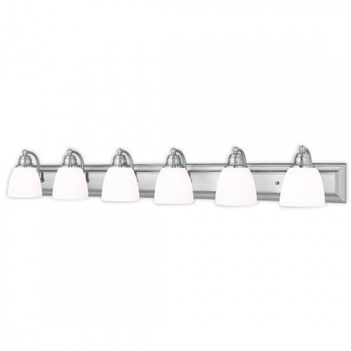 ##Antique Hardware## 6 Light Brushed Nickel Bath Light
