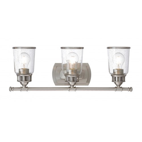 ##Antique Hardware## 3 Light Brushed Nickel Bath Vanity