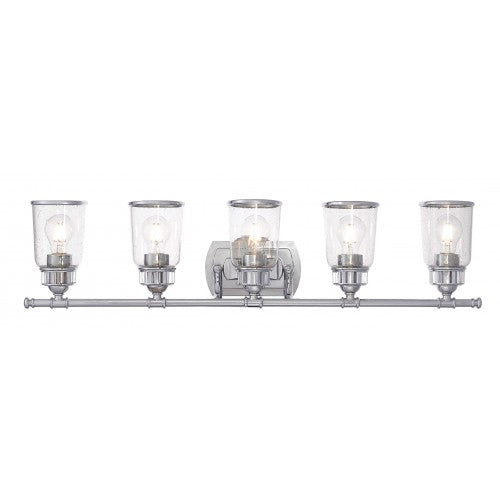 ##Antique Hardware## 5 Light Polished Chrome Bath Vanity