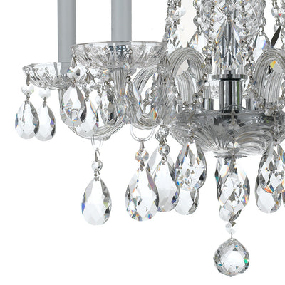 ##Antique Hardware## Traditional Crystal 5 Light Spectra Crystal Polished Chrome Chandelier