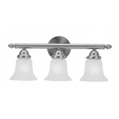 ##Antique Hardware## 3 Light Brushed Nickel Bath Light