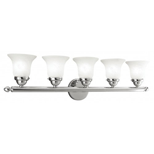 ##Antique Hardware## 5 Light Polished Chrome Bath Light