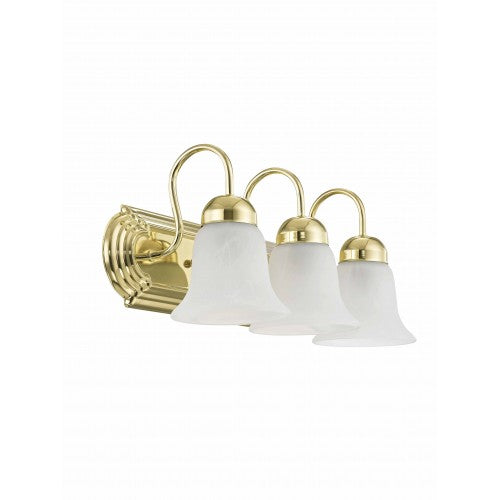 ##Antique Hardware## 3 Light Polished Brass Bath Light