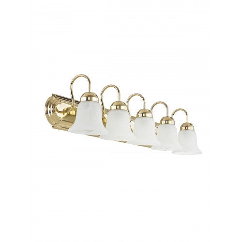 ##Antique Hardware## 5 Light Polished Brass Bath Light