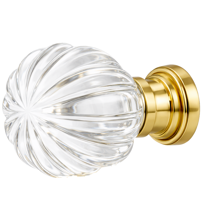 1 1/4 Inch Crystal Pumpkin Style Cabinet & Furniture Knob