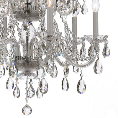 ##Antique Hardware## Traditional Crystal 12 Light Spectra Crystal Polished Chrome Chandelier