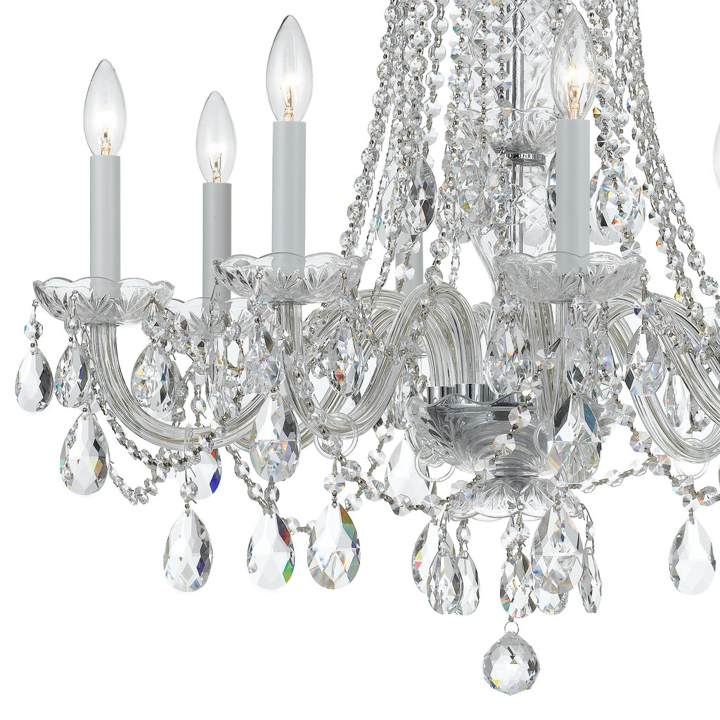 ##Antique Hardware## Traditional Crystal 8 Light Spectra Crystal Polished Chrome Chandelier