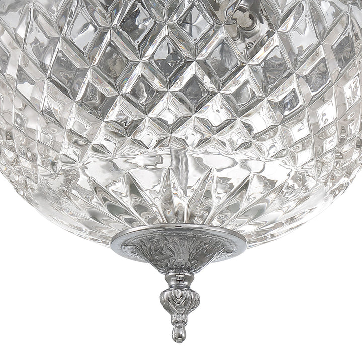 ##Antique Hardware## Crystorama 2 Light Polished Chrome Crystal Flush Mount