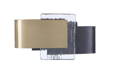 ##Antique Hardware## Harmony 1 Light LED Wall Sconce in Flat Black/Satin Brass