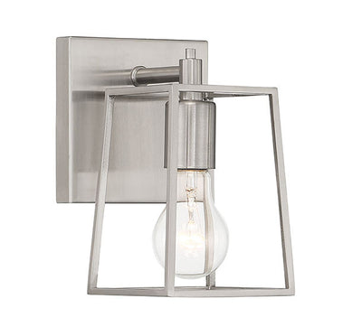 ##Antique Hardware## Dunn 1 Light Wall Sconce in Brushed Polished Nickel