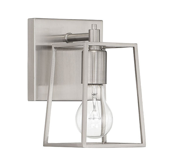 ##Antique Hardware## Dunn 1 Light Wall Sconce in Brushed Polished Nickel