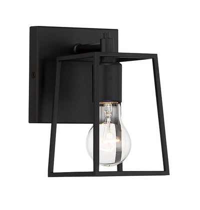 ##Antique Hardware## Dunn 1 Light Wall Sconce in Flat Black